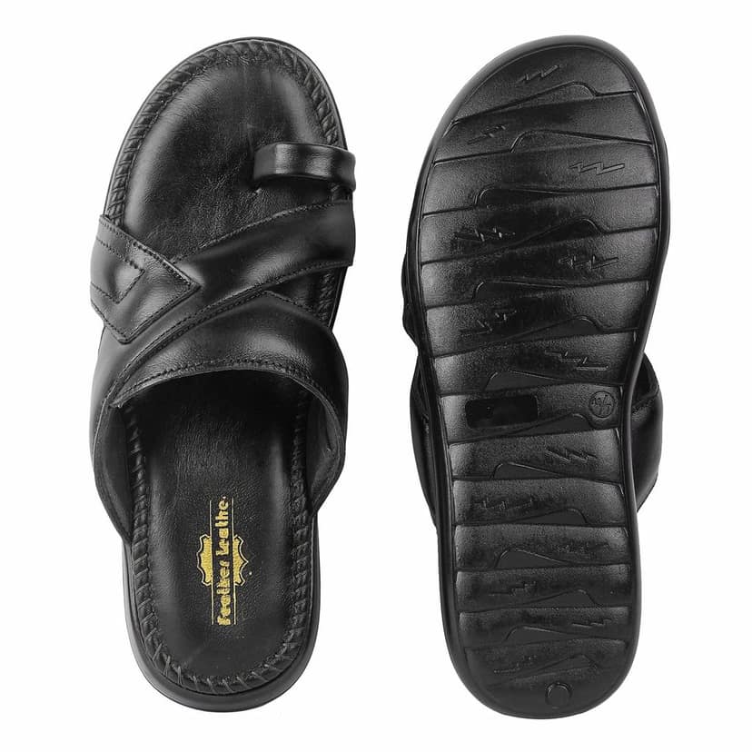 FEATHER LEATHER Genuine Leather Men's Flip-Flops Casual Slippers/Sandals for Office or Daily Use Outdoor/Indoor view 7