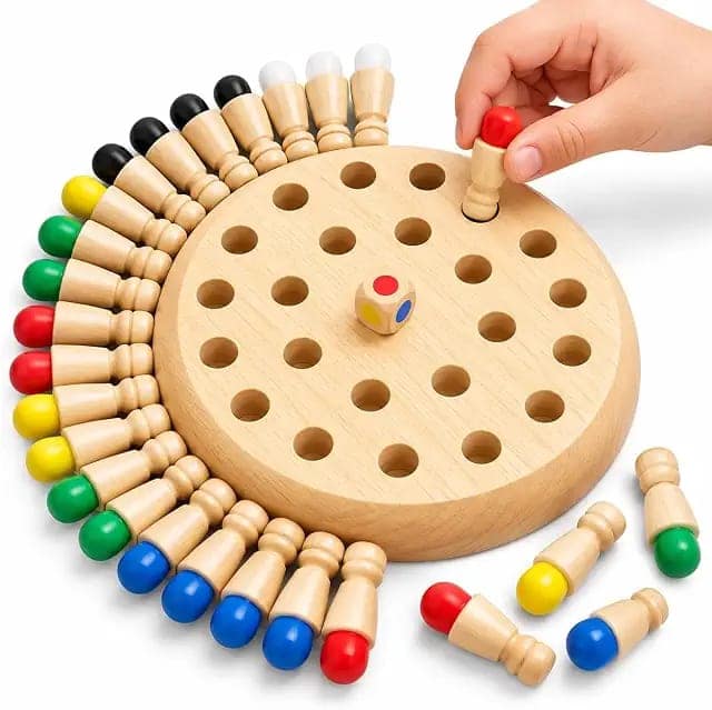 Toy Imagine Wooden Color Memory Chess Game for Kids Age 3+|Wooden Memory Match Stick Chess Board Game|Brain Puzzle Toy for Boys, Girls & Adults|Montessori Learning & Family Game view 3