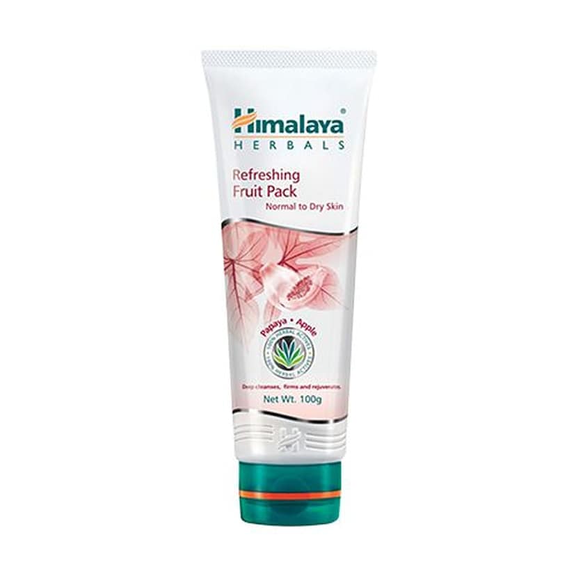 Himalaya Refreshing Fruit Pack - Papaya & Apple, Normal To Dry Skin, 100% Herbal Actives, 100 G view 2