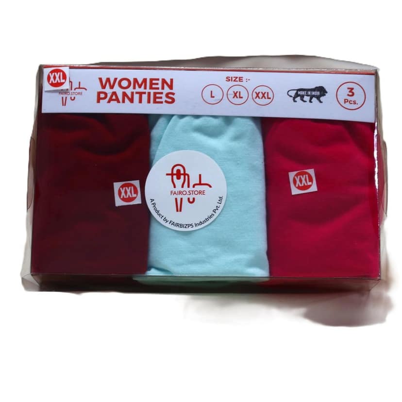 FAIROSTORE Women's Cotton Panties Comfortable Solid Panties Multicolor (XXL 100 cm) Panties Pack of 3 view 9