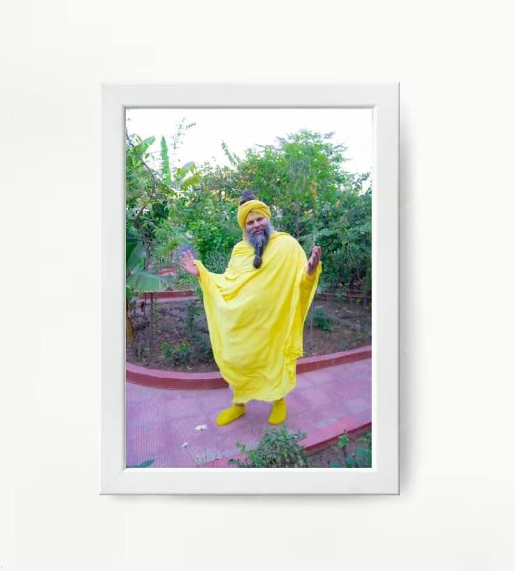 NOKKES Premanand Ji Maharaj White Religious Photo frame 5X7 Inch Photo Frame_WEW23