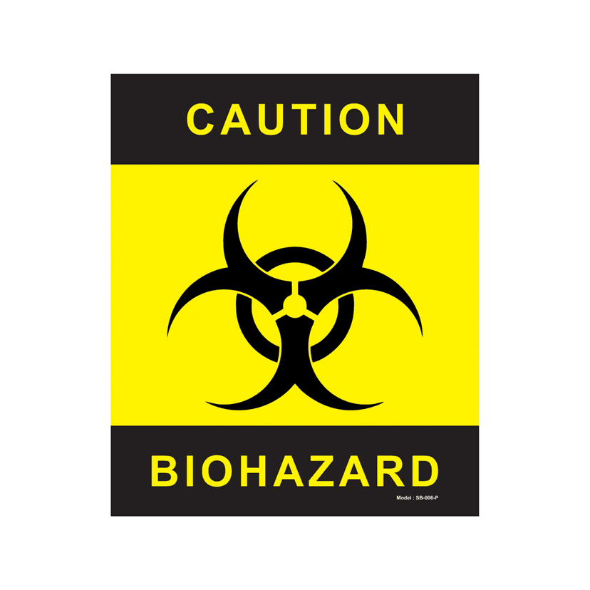 Biohazard Caution Sticker A3 - High-Visibility Safety Labels with Black and Yellow Symbol | Waterproof, (Pack of 5)