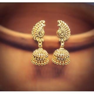 Traditional 1gm gold and micron plated jhumkis