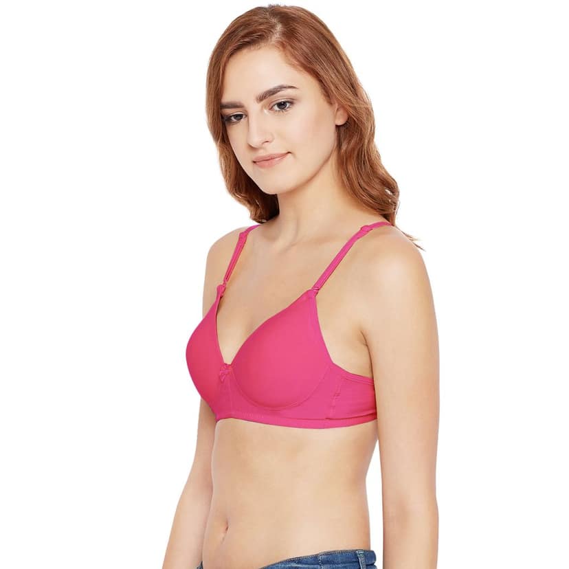Bodycare Cotton Spandex Padded Non wired Tshirt Bra-Pack of 3 view 3