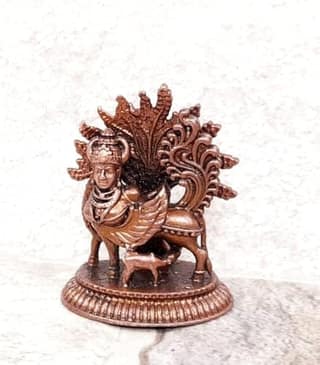 Searchers Paradise - Copper Idols of kamadhenu, 1.8 inches, Copper Handmade 45 Grams, Patina Antique Finish, Pack of 1 Piece
