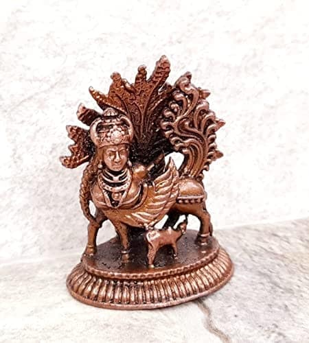 Searchers Paradise - Copper Idols of kamadhenu, 1.8 inches, Copper Handmade 45 Grams, Patina Antique Finish, Pack of 1 Piece view 2