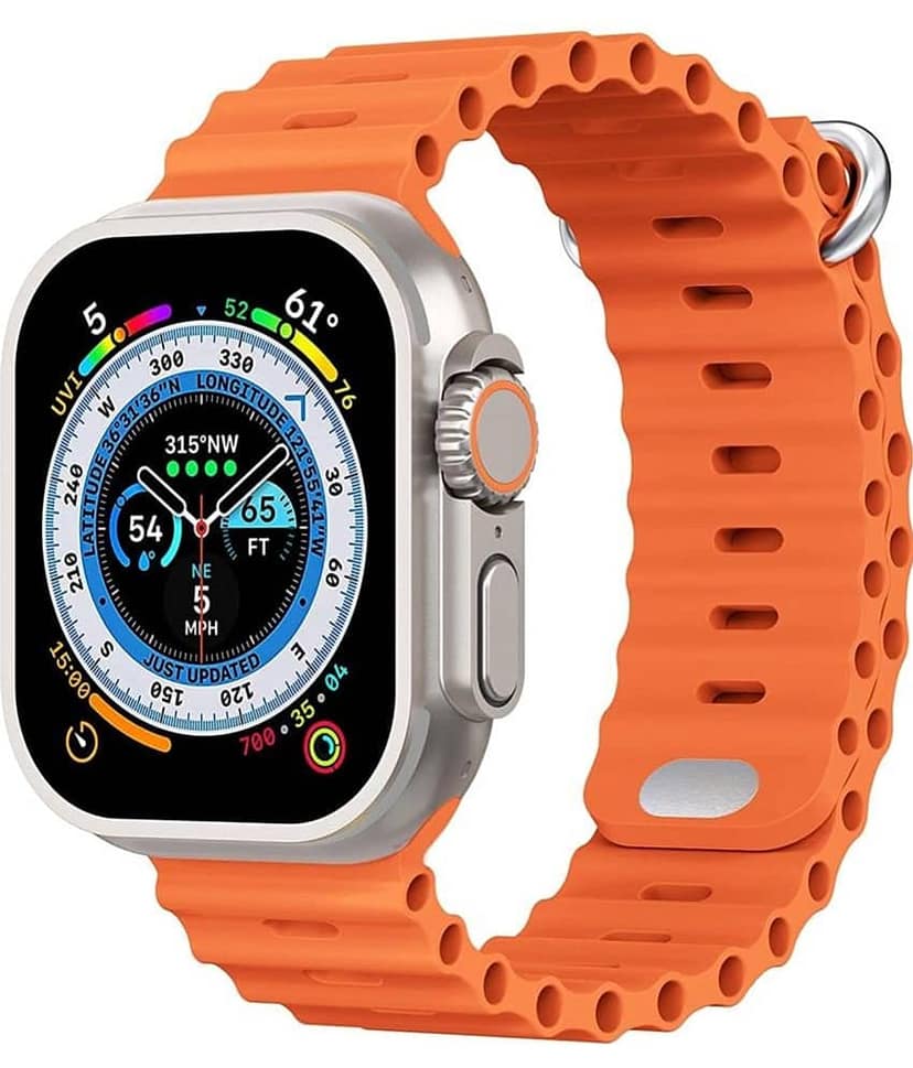 Life Like Ultra BT Calling Wireless Charging Orange Smart Watch view 2