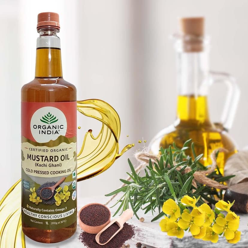 Organic India Organic Mustard Oil -Pack of 2 (1 Ltr) view 6