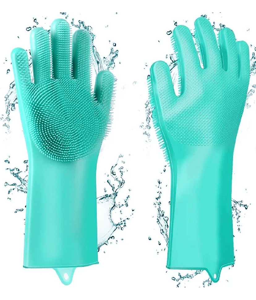 Qin Pin Multicolor Silicone Medium Cleaning Gloves ( Pack of 1 )
