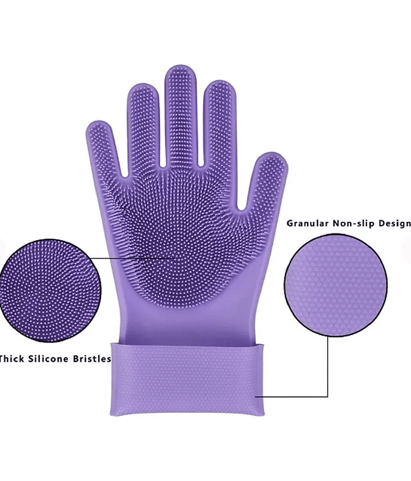 Qin Pin Multicolor Silicone Medium Cleaning Gloves ( Pack of 1 ) view 2