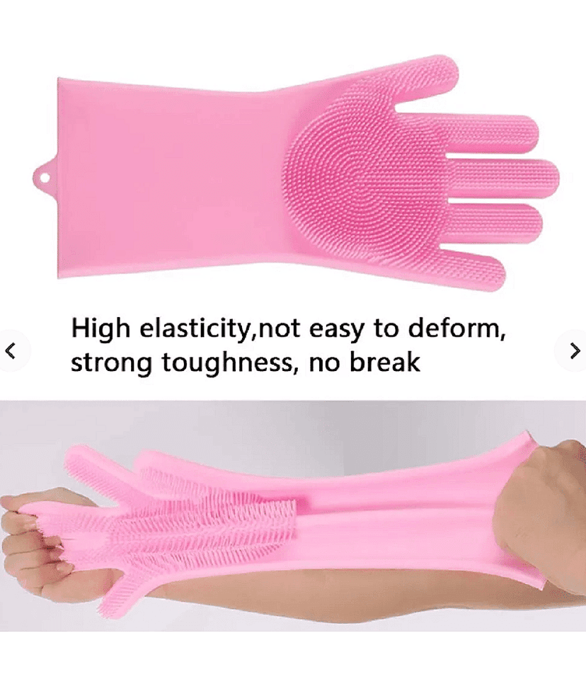 Qin Pin Multicolor Silicone Medium Cleaning Gloves ( Pack of 1 ) view 5