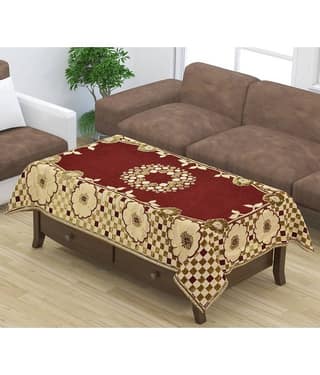 GoCose Home Printed Cotton 4 Seater Rectangle Table Cover ( 101 x 152 ) cm Pack of 1 Maroon