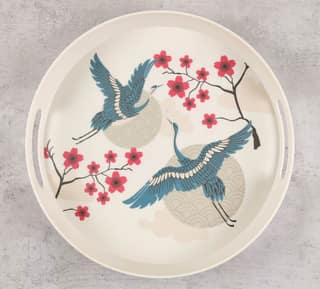 India Circus Aerial Moments Round Large Bamboo Tray