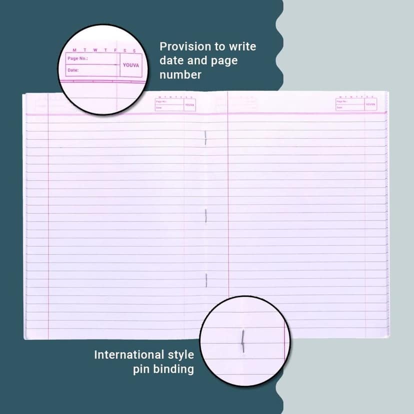 Navneet Youva | Soft Bound Note Book for Students | Jumbo Size 18 cm x 23.5 cm for Students | Single Line | 24 Pages | Pack of 24 view 4