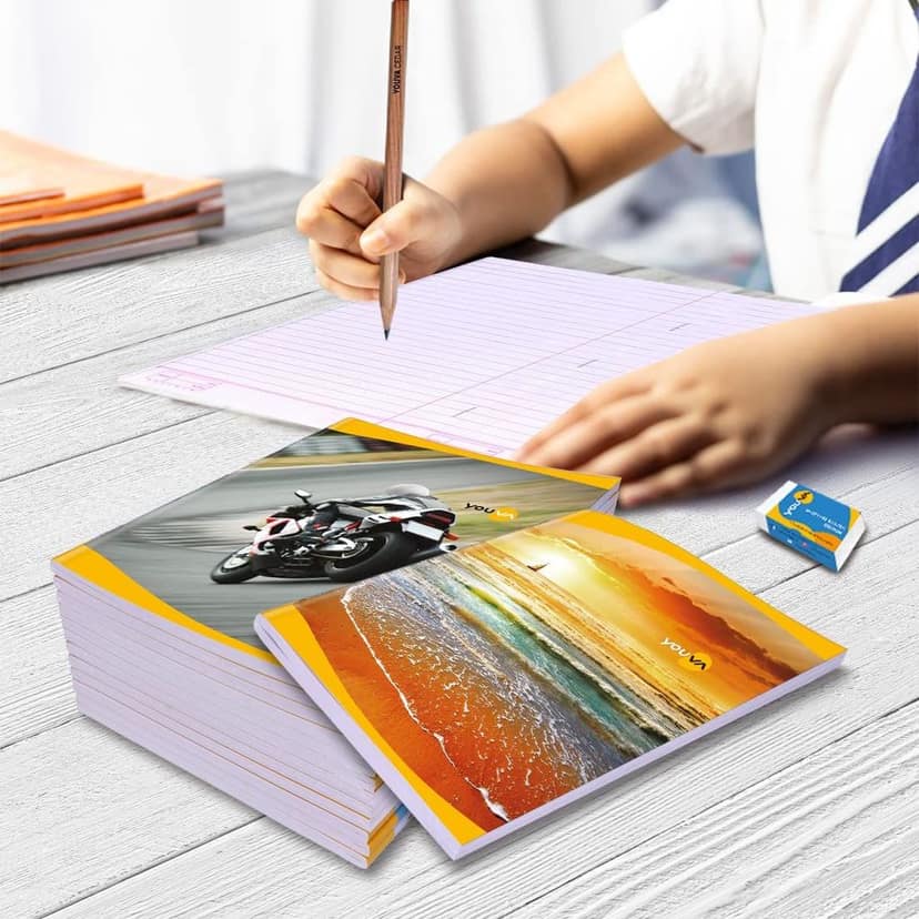 Navneet Youva | Soft Bound Note Book for Students | Jumbo Size 18 cm x 23.5 cm for Students | Single Line | 24 Pages | Pack of 24 view 6