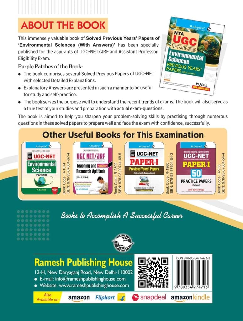 NTA-UGC-NET/JRF: Environmental Sciences (PAPER-II) Previous Years' Papers (With Answers) (R-2700) view 2