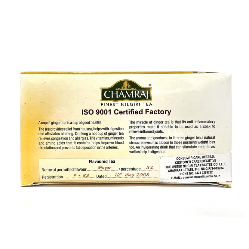 CHAMRAJ Ginger Tea (25 Dip bags) view 3
