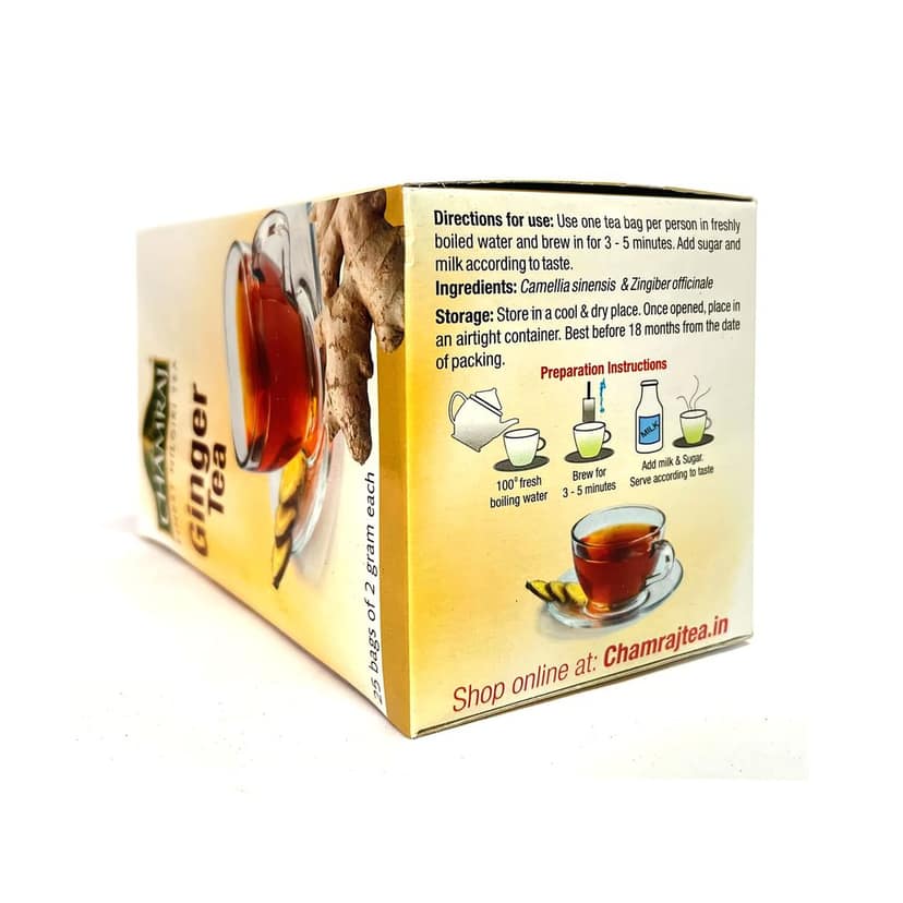 CHAMRAJ Ginger Tea (25 Dip bags) view 4