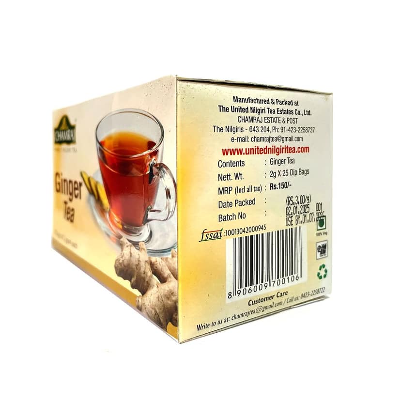 CHAMRAJ Ginger Tea (25 Dip bags) view 5