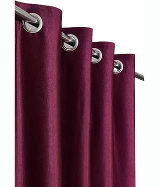 Kraftiq Homes Solid Semi-Transparent Eyelet Curtain 5 ft ( Pack of 1 ) - Purple