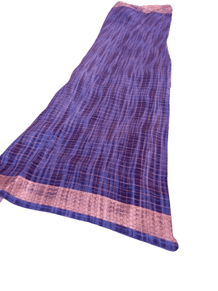 Yellow Pure Georgette Bandhani Saree With Blouse Piece 5.5 meters with combined blouse view 4