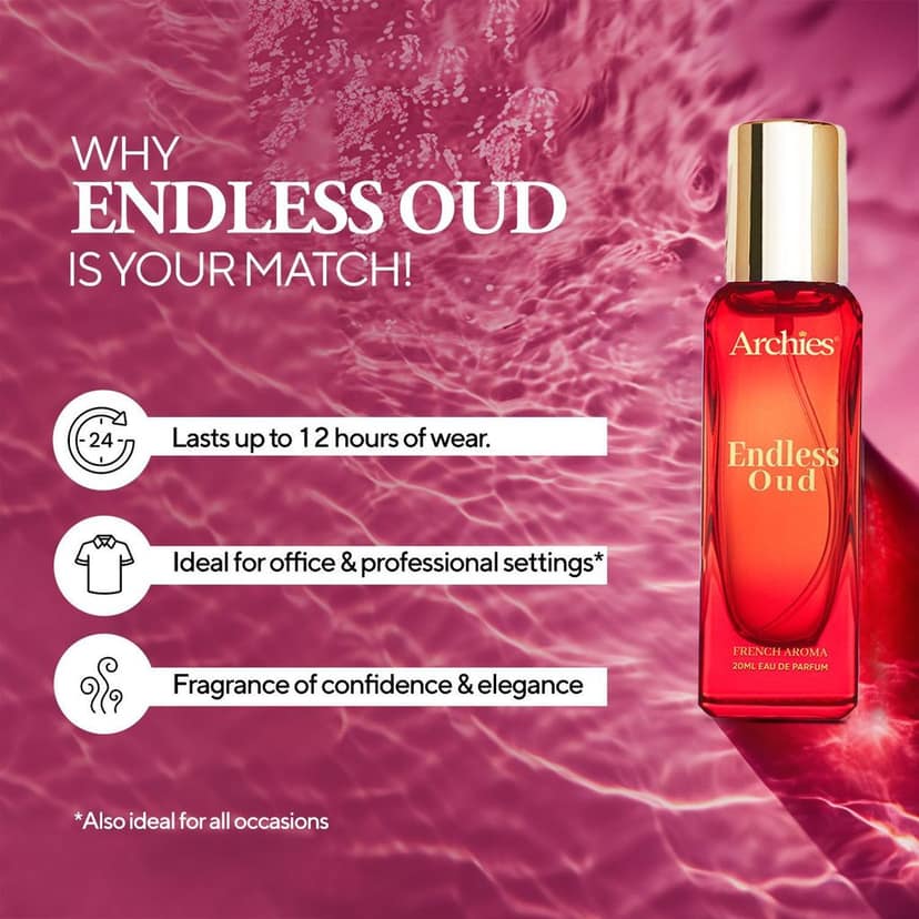 ARCHIES ENDLESS OUD Eau De Luxury Parfume for Women | 20 ML | French Aroma | Sensual, Strong, Bold, & Attractive Fragrance | Premium & Long Lasting EDP Fragrance Scent (20% High Concentrated Perfume) view 4