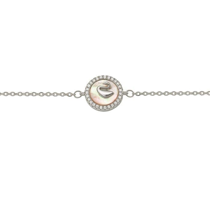 Silver Dainty Swan Bracelet (MOP) view 5