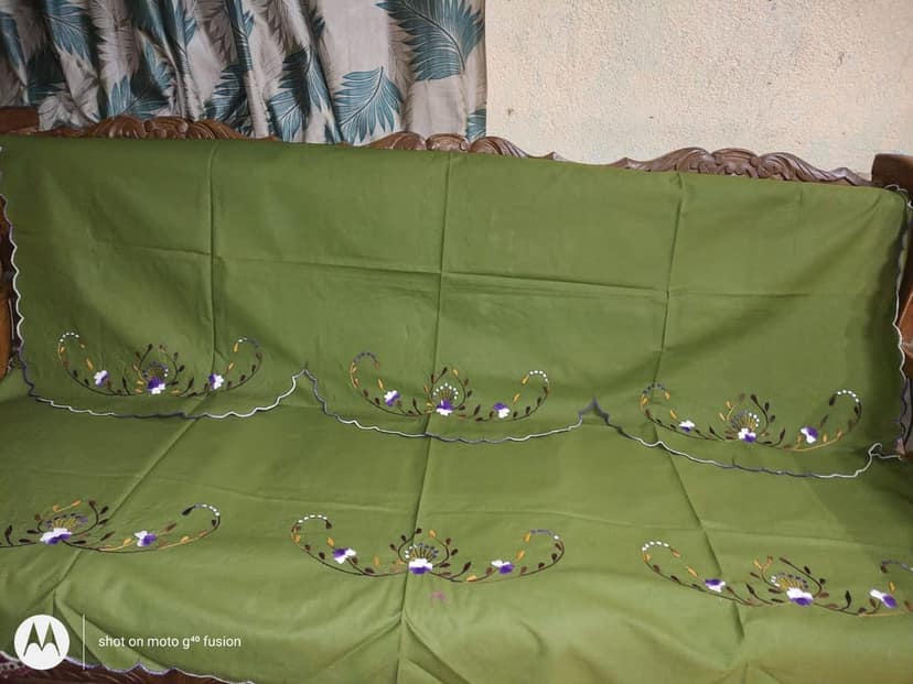COTTON EMBROIDERY SOFFA COVER view 3