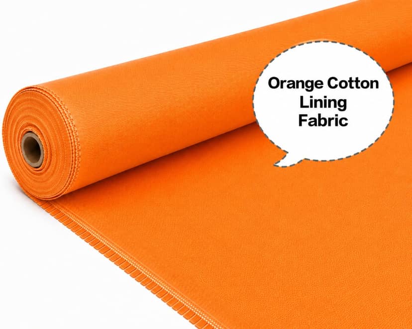 Orange Cotton Lining Fibre (Chhota Panna), Orange Cotton Lining Fabric (Chhota Panna), Orange Lining Cloth (Chhota Panna), Soft Orange Cotton Lining (Chhota Panna), Orange Garment Lining Fabric (Chhota Panna) view 2