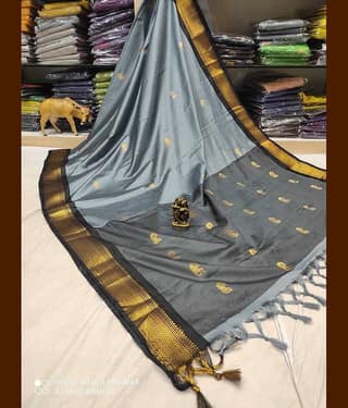 VEERAIVA Cotton Silk Embellished Saree With Unstitched Blouse Piece ( Multicolor2 )