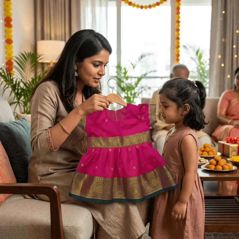 LUSTER Elegant Baby Girl's Silk Satin Frock and Dresses Available (Newborn Baby to 5 Years) Ideal for Birthdays, Festivals, and Weddings Affordable Quality Cute Baby Frock Pink view 3