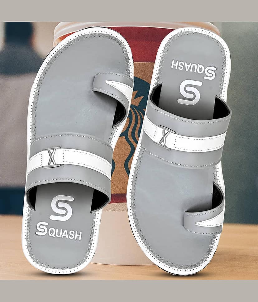 Squash - Gray Men's Leather Slipper