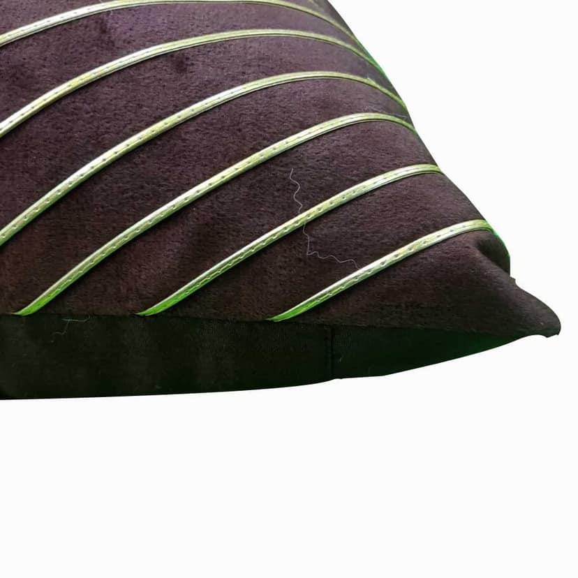 Brown Striped Set of 5 Ethnic Motifs Embroidered Zipper Square Cushion Covers (16x16 inch or 40 x 40 cm) view 4