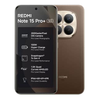 REDMI Note 15 Pro+ 5G (Coffee Mocha, 12GB + 256GB) | 200MasterPixel OIS Camera | Snapdragon 7s Gen 4 | CrystalRes AMOLED | IP69/69K | 6500mAh Si/C Battery | 100W HyperCharge