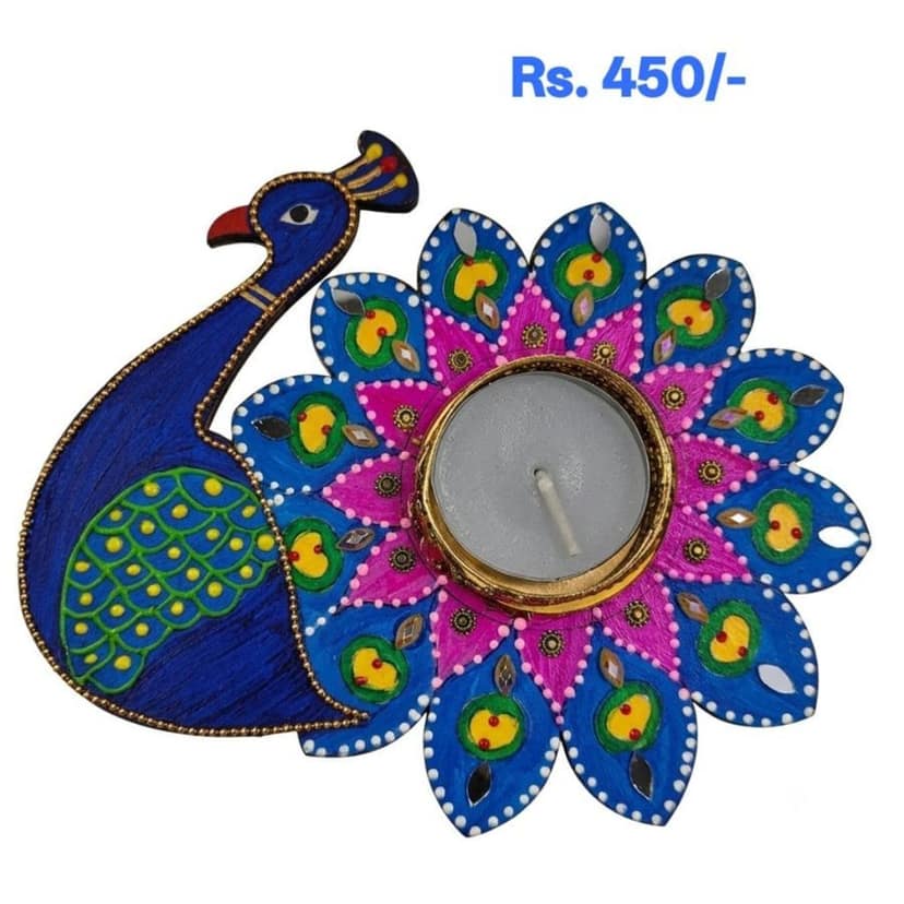 Peacock Shaped Decorative Tealight Holder view 4