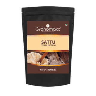 Granomaxx Roasted Chana Sattu 450g | High Protein Natural Energy Drink | Traditional Bihar Sattu Powder | Cooling Summer Drink | Healthy Protein Flour