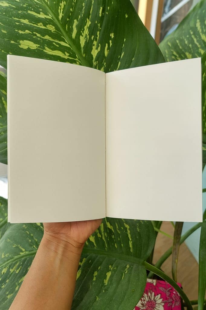 Handcrafted Red Floral Print Design Diary Book view 2