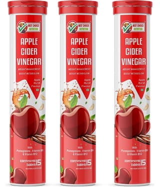 Best Choice Apple Cider Vinegar Tablets Effervescent Tablets for Weight Loss Apple Flavour 15 No.s (Pack of 2)