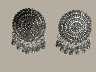 Oxidised Stud Jhumki Earring