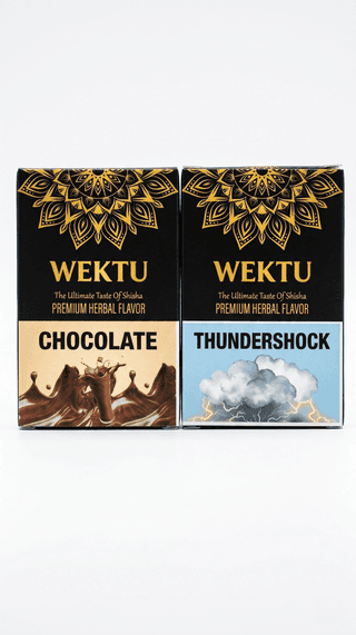 WEKTU Ultimate Tobacco-Free Shisha Experience Hub - Pure Herbal Multi-Flavor Hookah Materials Combo with Long-Lasting Coconut Charcoal & Heat-Shield Foil Pack