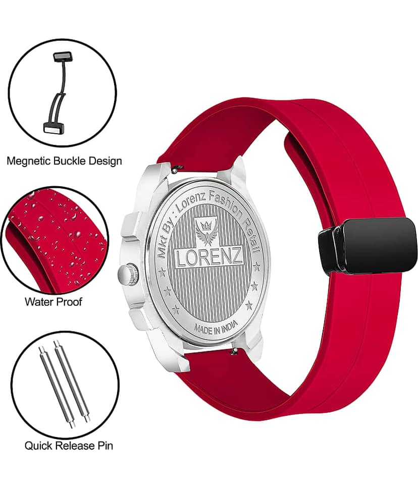 Lorenz Red Silicon Analog Men's Watch view 2