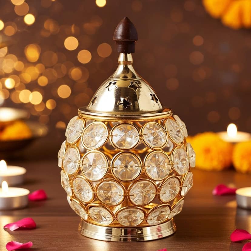 Brass Matki Crystal Deepak No. 1 (FMAS672 A)
