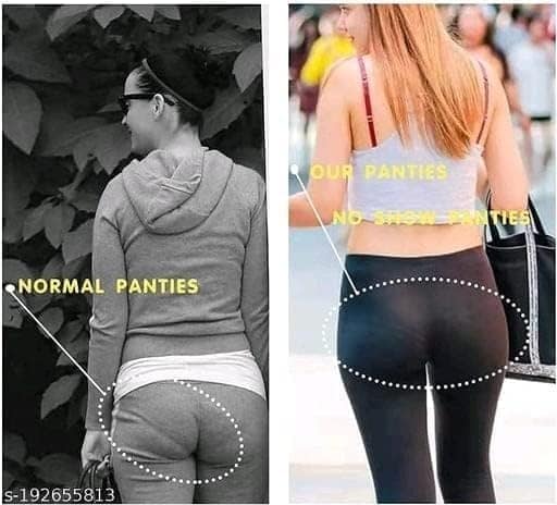FASHION BONES Women's Seamless Panties Traceless High Coverage Mid Waist Hipster Panties (Random Colour) - Set of 2 (Sizes-S to XXL) view 3