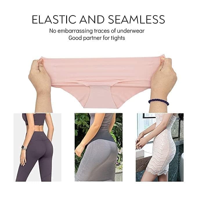 FASHION BONES Women's Seamless Panties Traceless High Coverage Mid Waist Hipster Panties (Random Colour) - Set of 2 (Sizes-S to XXL) view 7