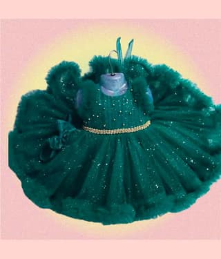 IMON BASID Pack of 1 Baby Girls Net Frock ( Blue )