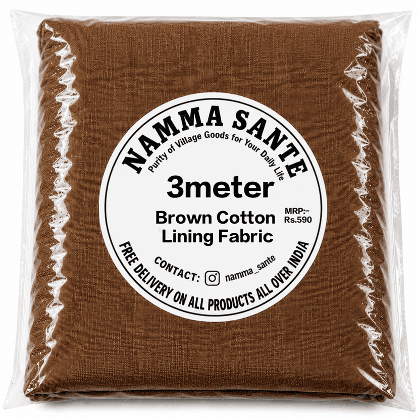 Brown Cotton Lining Fabric (Chhota Panna), Brown Cotton Lining Fibre (Chhota Panna), Brown Lining Cloth (Chhota Panna), Soft Brown Cotton Lining (Chhota Panna), Brown Garment Lining Fabric (Chhota Panna) view 3