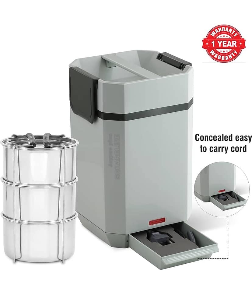 Jaypee Plus Squareline Stainless Steel Electric Lunch Box 3 - Container ( Pack of 1 ) view 2