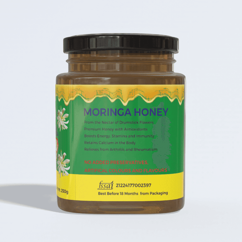 Nexra Moringa Honey 250g | Pure & Natural Sweetener | Rich in Antioxidants & Nutrients | Boosts Energy & Immunity view 3