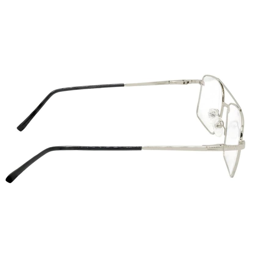 Hrinkar Trending Eyeglasses: Silver Rectangle Optical Spectacle Frame For Men & Women |HFRM-SLVR-19006 view 3