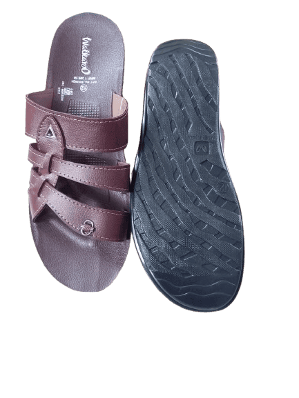 Men's Brown Leather Slip-On Sandals view 2